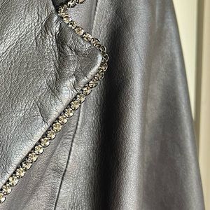 ABS Vintage Lambskin Western Leather Jacket with Rhinestones